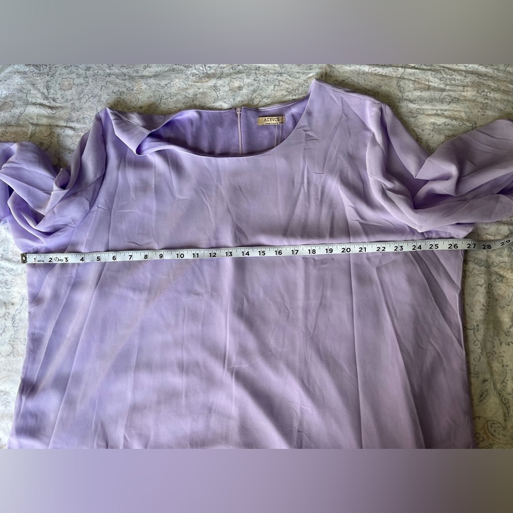 Acevog Relaxed Purple Blouse with Flowing Sleeves - Picture 4 of 12